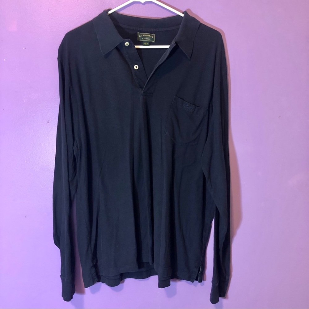 Men’s CC Filson Long Sleeve Black Henley Shirt